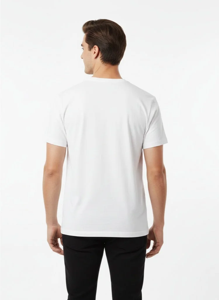 لعب البولو تيشيرت رجالي مطبوع - أبيض